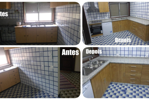 Cozinha Melamina Castanho Mel e Granito