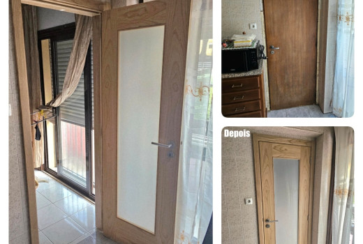 Porta c/Aro Madeira Cast.