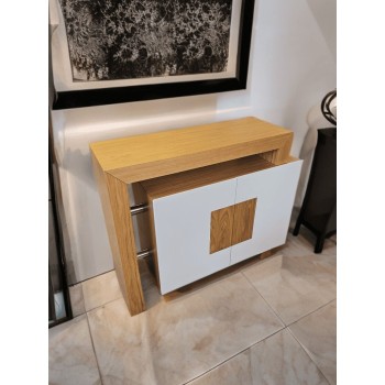 Consola — carvalho com portas brancas · 110 cm