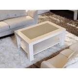 Mesa Centro — branco e cinza · 90 cm