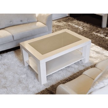 Mesa Centro — branco e cinza · 90 cm