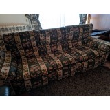 Sofá-cama de 3 lugares — verde e creme · 190 cm
