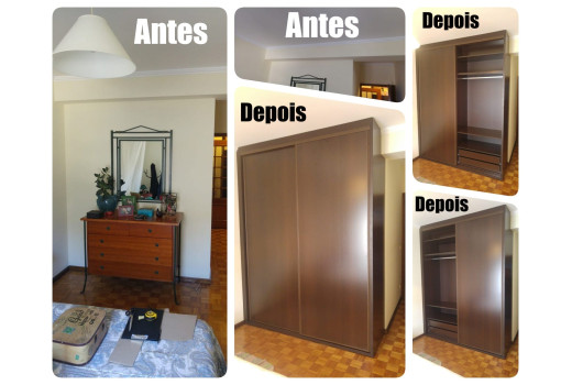 Roupeiro Embutido Melamina Wengué