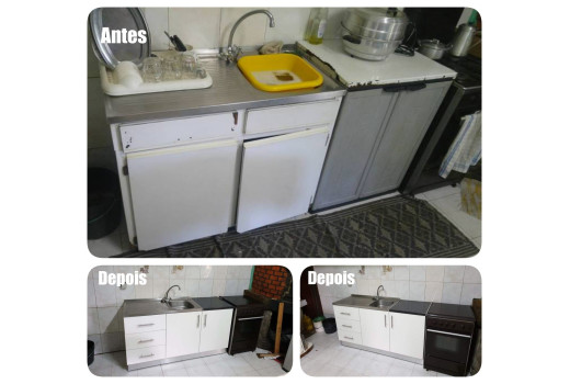 Balcão de Cozinha Melamina Branca