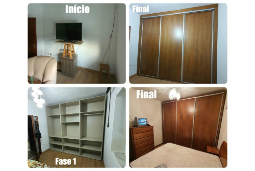 Roupeiro Embutido Madeira Castanho