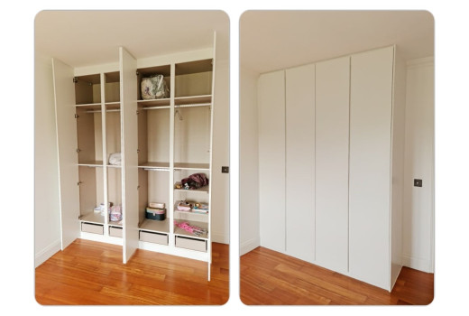 Roupeiro Parede Melamina (4 Portas)