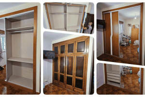 Roupeiro Embutido Faia c/Porta em Espelho