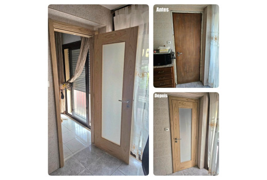 Porta c/Aro Madeira Cast.