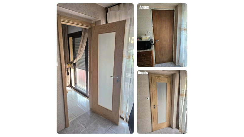 Porta c/Aro Madeira Cast.